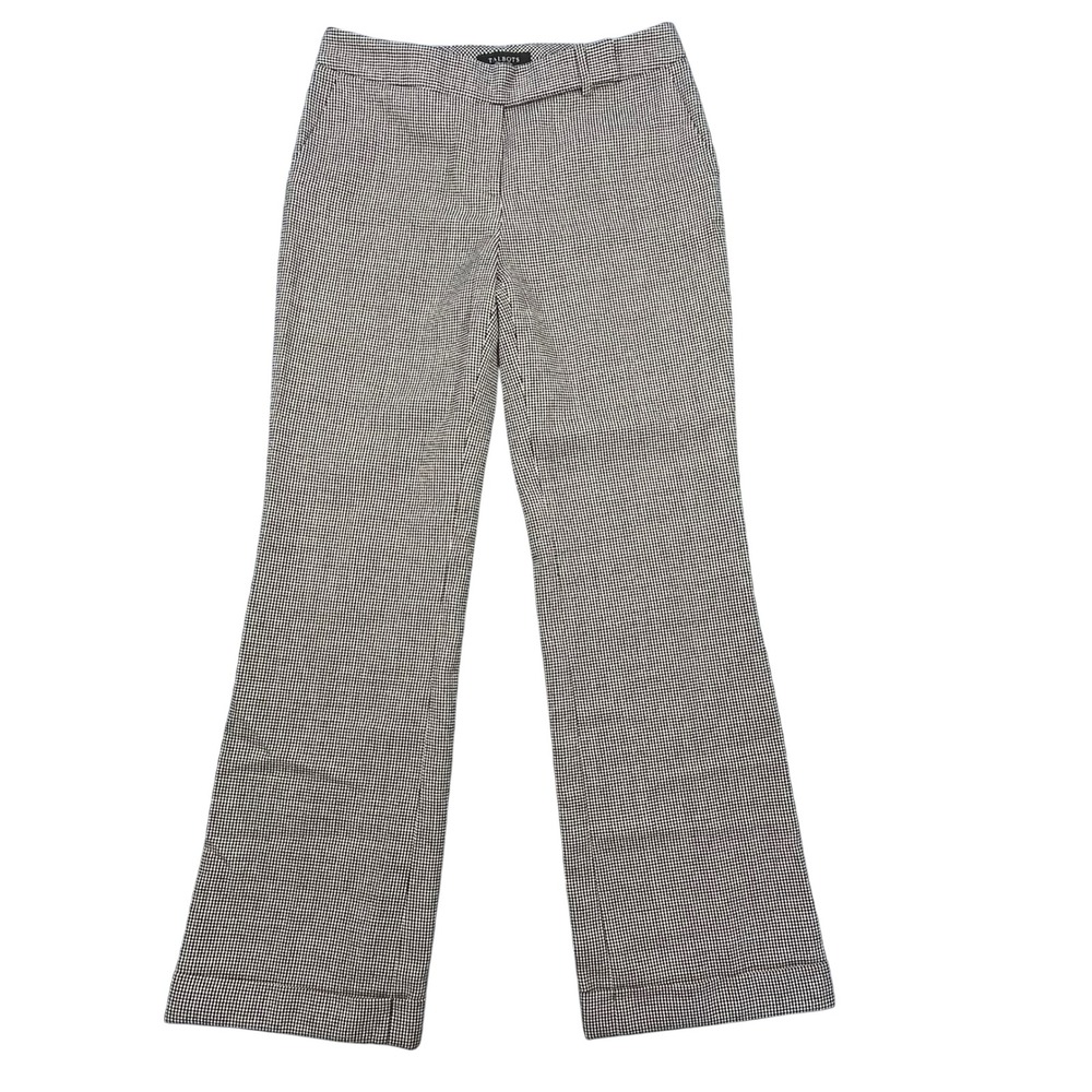 Talbots Black White Houndstooth Signature Flare Trousers Women 4